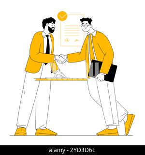 Des responsables qui prennent la main lors d'une réunion au bureau. Illustration de Vecteur