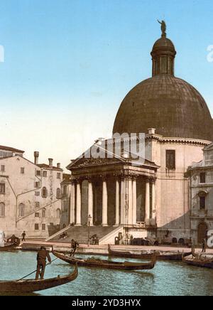 San Simeone Piccolo, San Simeone e Giuda, eine Kirche im Sestiere Santa Croce, Venedig, Italien, historische, digital restaurierte Reproduktion eines Banque D'Images