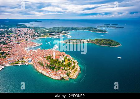 Ville de Rovinj archipel vue aérienne Banque D'Images