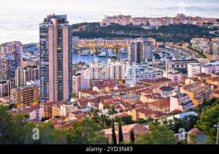 Monaco et Monte Carlo vue du paysage urbain d'en haut Banque D'Images