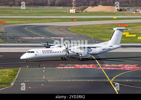 Bombardier DHC-8-402Q avion de ligne régional Dash 8 turbopropulsé d'Eurowings à l'aéroport de Dusseldorf, Dusseldorf, Allemagne - 7 février 2020 Banque D'Images