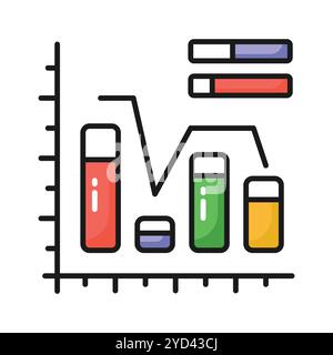 Icône soigneusement conçue de graphique à barres dans un style tendance, conception vectorielle premium Illustration de Vecteur