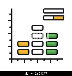 Mettez la main sur cette icône créative de graphique d'histogramme, d'analyse de données Illustration de Vecteur