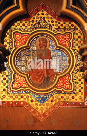 Icône sur le mur du niveau inférieur de la chapelle royale palatine, Sainte-Chapelle, Paris Banque D'Images