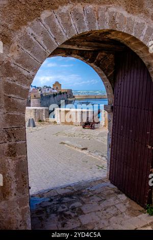 La médina de la ville côtière fortifiée historique d'El Jadida, Maroc Banque D'Images