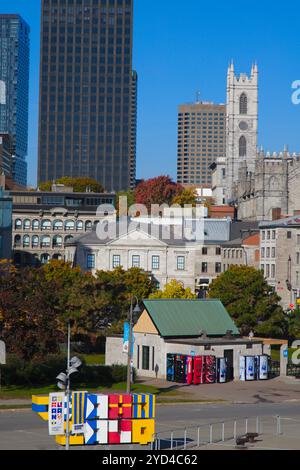 Canada, Québec, Montréal, Skyline, Vieux Port, centre-ville, Banque D'Images