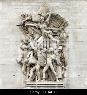 La Marseillaise (François rude) - Groupe sculptural au pied de l'Arc de Triomphe de l'Etoile. Arc a été construit par l'architecte Jean Shalgrenom sur ordre de Banque D'Images