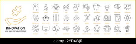 Icône de l'innovation définie dans le style ligne. Icônes Innovetion. Illustration vectorielle. Contour modifiable. Illustration de Vecteur