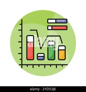 Icône soigneusement conçue de graphique à barres dans un style tendance, conception vectorielle premium Illustration de Vecteur