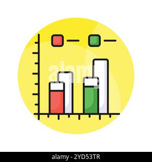 Icône soigneusement conçue de graphique à barres dans un style tendance, conception vectorielle premium Illustration de Vecteur