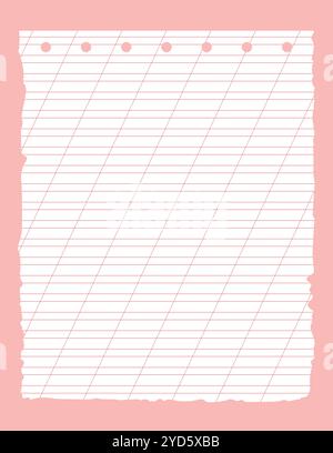 Papier millimétré. Papier quadrillé à lignes de couleur, en diagonale. Motif géométrique pour l'école, bloc-notes oblique. Papier ligné réaliste Illustration de Vecteur