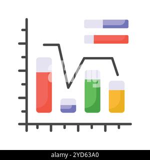 Icône soigneusement conçue de graphique à barres dans un style tendance, conception vectorielle premium Illustration de Vecteur