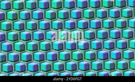 motif de cubes arrondis isométriques avec angles vifs Banque D'Images