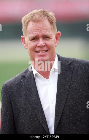 Shaun Maclean Pollock OIS est un commentateur de cricket sud-africain et ancien joueur de cricket pendant le premier jour test trois au Bangladesh et en Afrique du Sud Banque D'Images