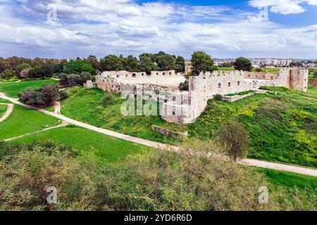 Les vestiges de la forteresse de tel Afek Banque D'Images