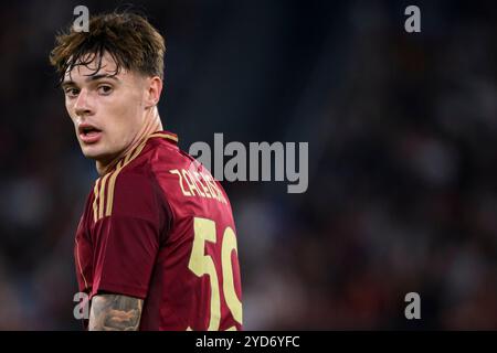 Rome, Italie. 24 octobre 2024. Nicola Zalewski de L'AS Roma lors du match de football de l'Europa League entre L'AS Roma et le Dynamo Kyiv au stade Olimpico à Rome (Italie), le 24 octobre 2024. Crédit : Insidefoto di andrea staccioli/Alamy Live News Banque D'Images