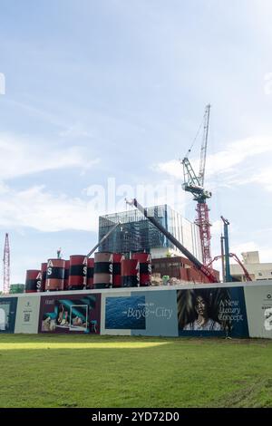 Travaux de construction du centre-ville de Singapour, Marina Bay / Waterfront Banque D'Images