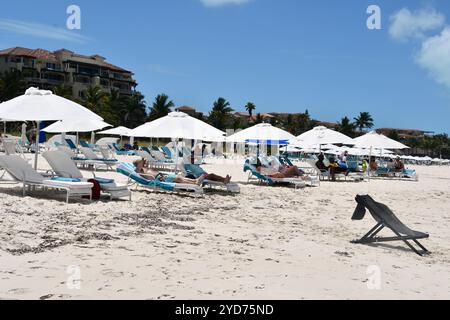 Grace Bay Beach à Providenciales, dans les îles Turques et Caïques Banque D'Images