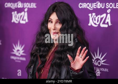 SANTA MONICA, LOS ANGELES, CALIFORNIE, États-Unis - 24 OCTOBRE : cher arrive à la première du tapis rouge « KOOZA » du Cirque du Soleil, qui se tiendra à l'embarcadère de Santa Monica le 24 octobre 2024 à Santa Monica, Los Angeles, Californie, États-Unis. (Photo de Xavier Collin/image Press Agency) Banque D'Images