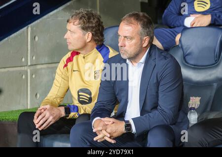 Barcelone, Espagne. 23 octobre 2024. Hansi Flick, entraîneur FC Barcelona, ESP, FC Barcelona - FC Bayern Muenchen, Fussball, Ligue des Champions, 3. Spieltag, saison 2024/2025, 23.10.2024 Foto : Eibner-Pressefoto/Joerg Niebergall crédit : dpa/Alamy Live News Banque D'Images
