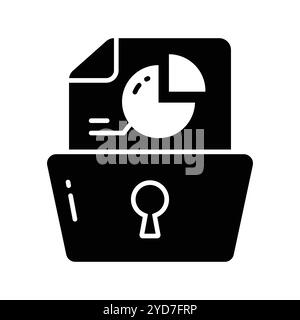 Graphique circulaire sur la page avec trou de serrure montrant le vecteur conceptuel de l'analyse sécurisée des données Illustration de Vecteur