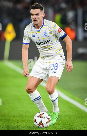 Rome, Italie. 24 octobre 2024. Oleksandr ANDRIYEVSKYI du Dynamo Kyiv lors du match de football MD3 de l'UEFA Europa League, League phase MD3 entre AS Roma et Dynamo Kyiv le 24 octobre 2024 au Stadio Olimpico à Rome, Italie - photo Matthieu Mirville (M Insabato)/DPPI crédit : DPPI Media/Alamy Live News Banque D'Images