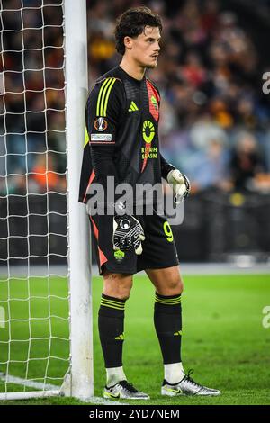 Rome, Italie. 24 octobre 2024. Mile SVILAR d'AS Roma lors du match de football MD3 de l'UEFA Europa League, League phase MD3 entre AS Roma et Dynamo Kyiv le 24 octobre 2024 au Stadio Olimpico à Rome, Italie - photo Matthieu Mirville (M Insabato)/DPPI crédit : DPPI Media/Alamy Live News Banque D'Images