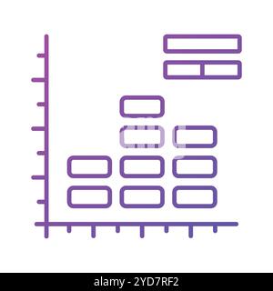 Mettez la main sur cette icône créative de graphique d'histogramme, d'analyse de données Illustration de Vecteur