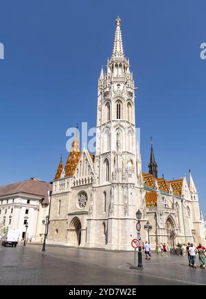 Vues de l'église Matthias, Budapest, Hongrie. Banque D'Images