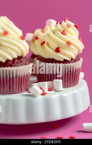 Red Velvet cupcakes Banque D'Images