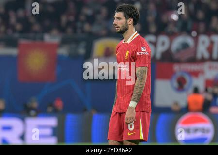 Leipzig, Allemagne. 23 octobre 2024. GER, Saxe, Leipzig, Ligue des Champions RB Leipzig contre FC Liverpool, CHL, UCL, journée, saison 2024/2025, RB Arena, f.l. sur la photo : Dominik Szoboszlai (FC Liverpool - #09), 23.10.2024, crédit : HMB Media/Alamy Live News Banque D'Images