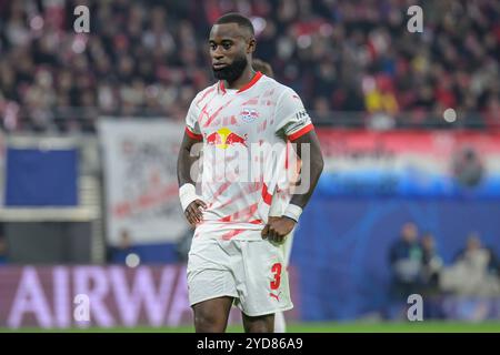 Leipzig, Allemagne. 23 octobre 2024. GER, Saxe, Leipzig, Ligue des Champions RB Leipzig contre FC Liverpool, CHL, UCL, journée, saison 2024/2025, RB Arena, f.l. sur la photo : Lutsharel Geertruida (RB Leipzig #03), 23.10.2024, crédit : HMB Media/Alamy Live News Banque D'Images