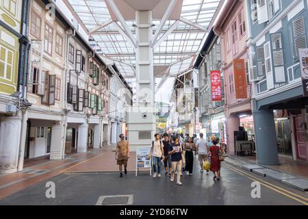 Smith Street Singapore Chinatown, boutiques traditionnelles, touristes Banque D'Images