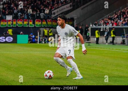 UEFA Europa League/UEL : Omar Marmoush, Eintracht Frankfurt vs FK RFS, Deutsche Bank Park. Banque D'Images