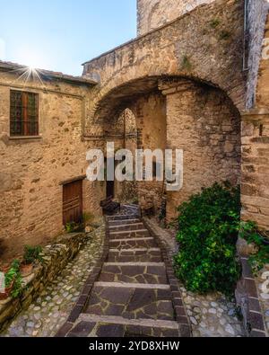 Le beau village de Rocchette, près de Torri à Sabina, dans la province de Rieti, Latium, Italie. Banque D'Images