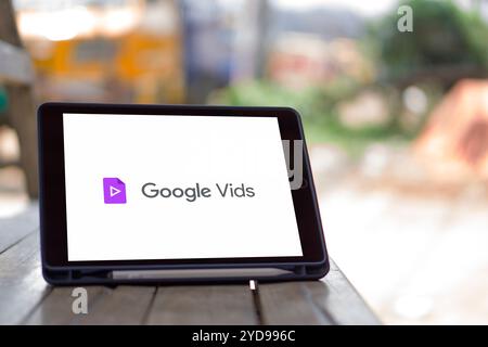 Dhaka, Bangladesh- 29 juin 2024 : le logo Google Vids est affiché sur le smartphone. Google Vids est une application de création vidéo en ligne incluse dans le Goog Banque D'Images