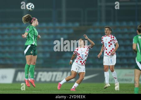 Varazdin, Croatie. 25 octobre 2024. Premier match de qualifications supplémentaires pour le Championnat d'Europe de football féminin, entre la Croatie et l'Irlande du Nord, au stade Andjelko Herjavec, à Varazdin, Croatie, le 25 octobre 2024. Photo : Luka Batelic/PIXSELL crédit : Pixsell/Alamy Live News Banque D'Images