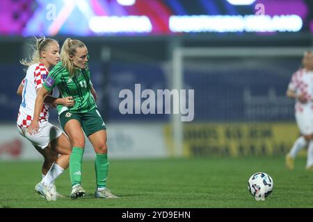 Varazdin, Croatie. 25 octobre 2024. Premier match de qualifications supplémentaires pour le Championnat d'Europe de football féminin, entre la Croatie et l'Irlande du Nord, au stade Andjelko Herjavec, à Varazdin, Croatie, le 25 octobre 2024. Photo : Luka Batelic/PIXSELL crédit : Pixsell/Alamy Live News Banque D'Images