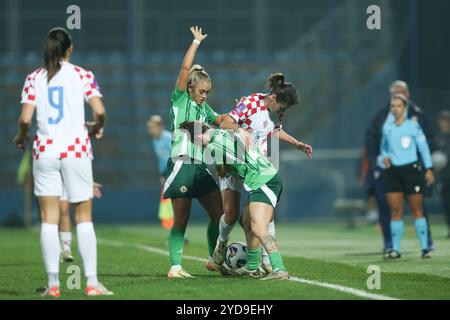 Varazdin, Croatie. 25 octobre 2024. Premier match de qualifications supplémentaires pour le Championnat d'Europe de football féminin, entre la Croatie et l'Irlande du Nord, au stade Andjelko Herjavec, à Varazdin, Croatie, le 25 octobre 2024. Photo : Luka Batelic/PIXSELL crédit : Pixsell/Alamy Live News Banque D'Images