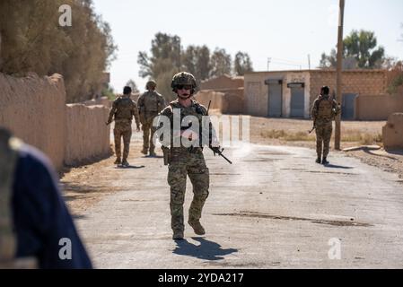 Soldats de l'armée américaine de la Charlie Company, 1er bataillon, 181e régiment d'infanterie, 44e brigade d'infanterie, affectés à la tâche conjointe Fo Banque D'Images