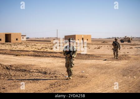 Soldats de l'armée américaine de la Charlie Company, 1er bataillon, 181e régiment d'infanterie, 44e brigade d'infanterie, affectés à la tâche conjointe Fo Banque D'Images