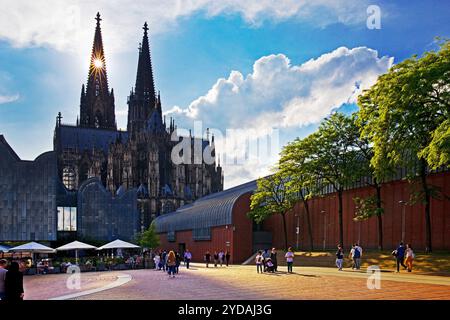 Heinrich-Boell-Platz mit Koelner Dom und Museum Ludwig, Koeln, Rhénanie-du-Nord-Westphalie, Allemagne, Europa Banque D'Images