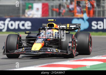 Mexico, Mexique. 25 octobre 2024. Le pilote mexicain de Red Bull, Sergio Perez, participe à une séance d'essais du Grand Prix de formule 1 de Mexico 2024 sur le circuit Hermanos Rodriguez à Mexico, Mexique, 25 octobre 2024. Crédit : Francisco Canedo/Xinhua/Alamy Live News Banque D'Images