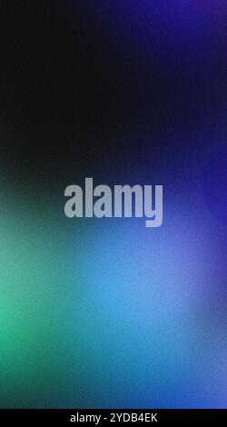 Fond abstrait avec un dégradé granuleux mélangeant le noir, le bleu et le vert Banque D'Images