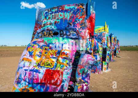 Amarillo, TX, États-Unis - 18 septembre 2022 : le Cadillac Ranch Banque D'Images