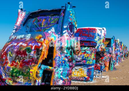 Amarillo, TX, États-Unis - 18 septembre 2022 : le Cadillac Ranch Banque D'Images