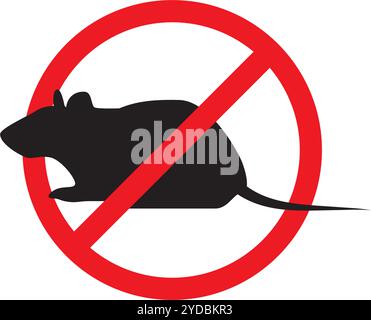 Panneau d'avertissement pas de rats.Signe interdiction rats isolés sur fond blanc.Illustration vectorielle Illustration de Vecteur