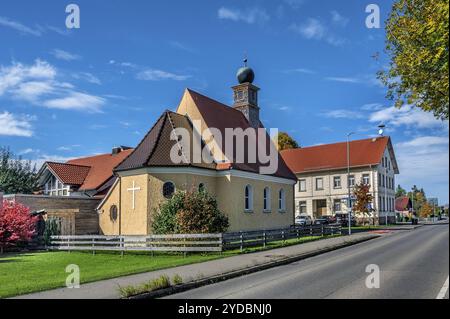 Chapelle Sainte Marie et Saint Fridolin à Adrazhofen, Allgaeu, Bavière, Allemagne, Europe Banque D'Images