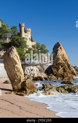 Sa Caleta, Lloret de Mar, Gérone, Espagne Banque D'Images