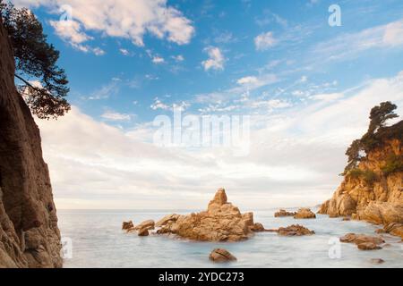 Crique d'en Tron, Lloret de Mar, Gérone, Espagne Banque D'Images